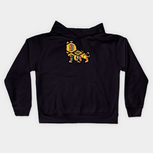 Lion Animal with African Kente Pattern Kids Hoodie